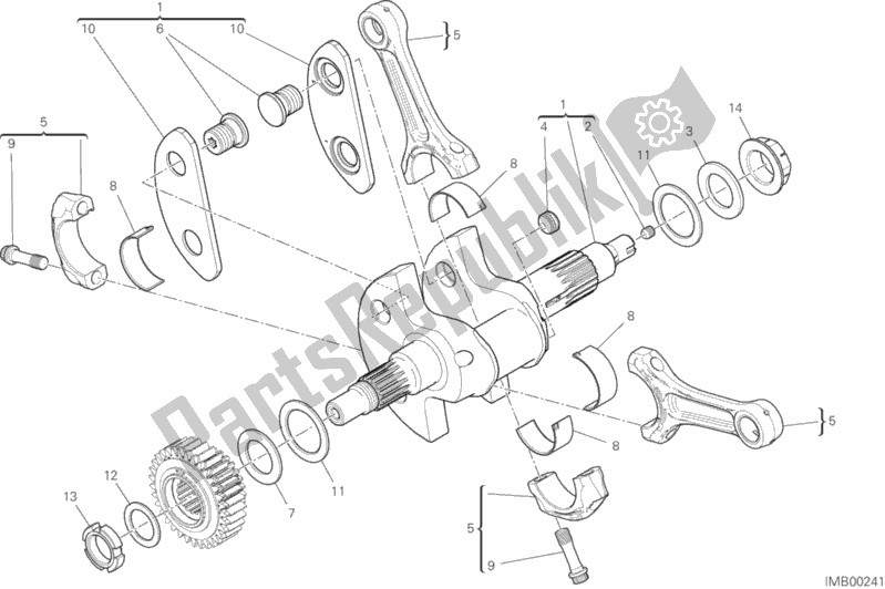 All parts for the Connecting Rods of the Ducati Multistrada 1260 Touring 2018